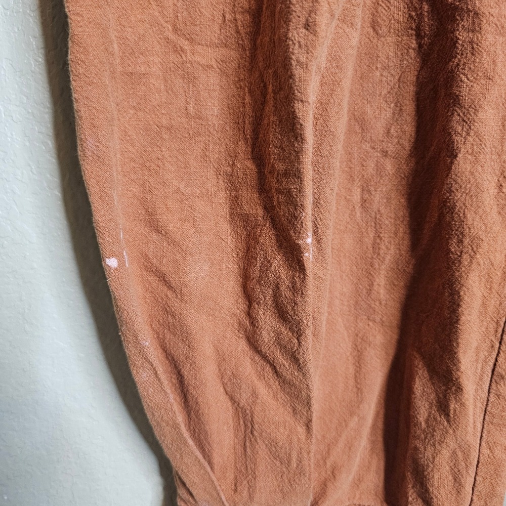 Free People 4 Double Buckle Soft Pants Pleated Tapered Rust Orange Cropped - Picture 5 of 12